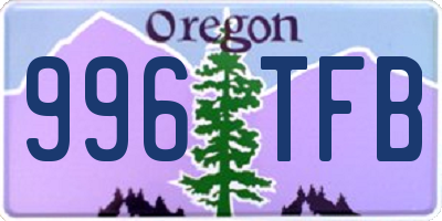 OR license plate 996TFB
