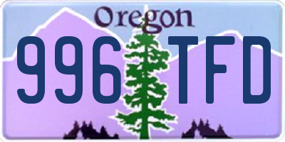 OR license plate 996TFD