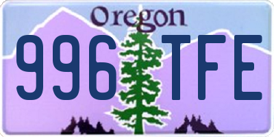 OR license plate 996TFE