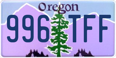 OR license plate 996TFF