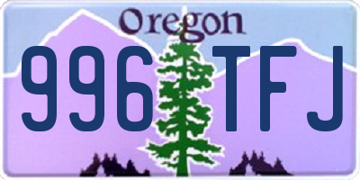 OR license plate 996TFJ