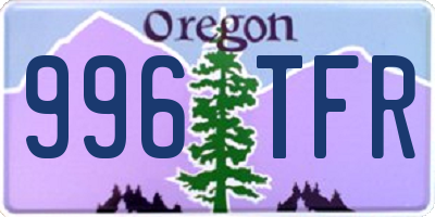 OR license plate 996TFR