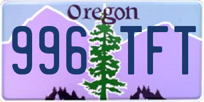 OR license plate 996TFT