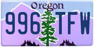 OR license plate 996TFW