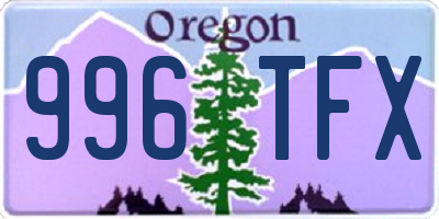 OR license plate 996TFX