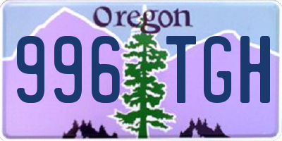 OR license plate 996TGH