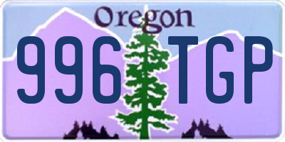 OR license plate 996TGP