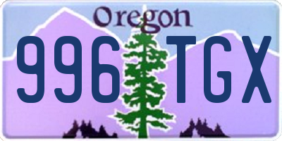 OR license plate 996TGX