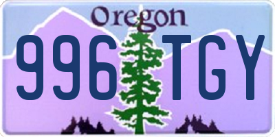 OR license plate 996TGY