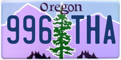 OR license plate 996THA