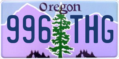 OR license plate 996THG