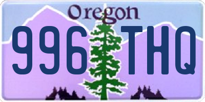 OR license plate 996THQ