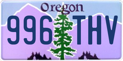 OR license plate 996THV