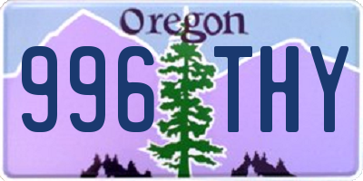 OR license plate 996THY