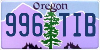 OR license plate 996TIB