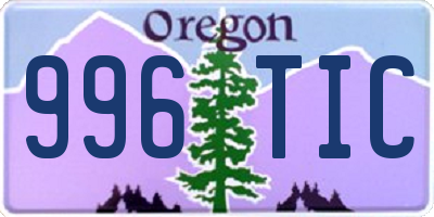 OR license plate 996TIC