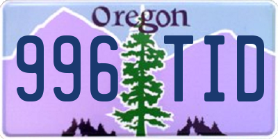 OR license plate 996TID