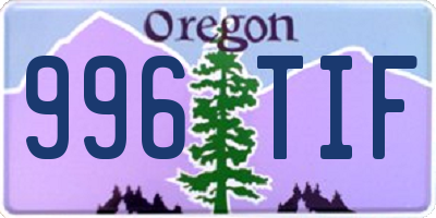 OR license plate 996TIF