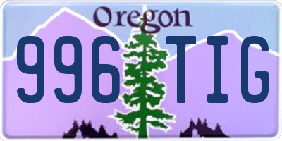 OR license plate 996TIG