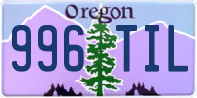 OR license plate 996TIL