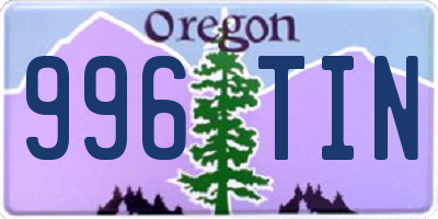 OR license plate 996TIN