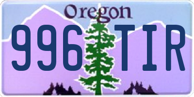 OR license plate 996TIR