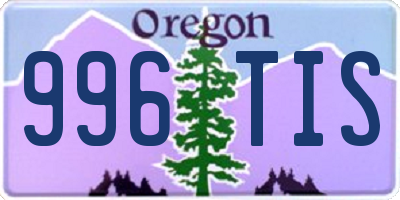 OR license plate 996TIS