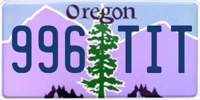 OR license plate 996TIT