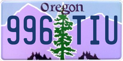 OR license plate 996TIU