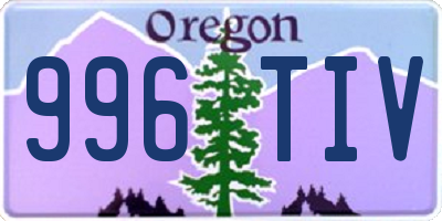 OR license plate 996TIV