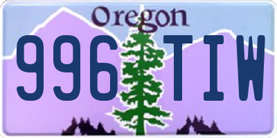 OR license plate 996TIW