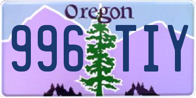 OR license plate 996TIY