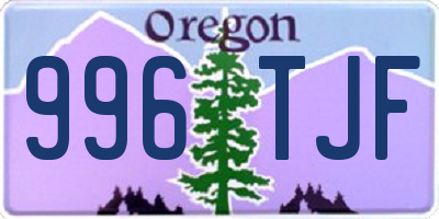 OR license plate 996TJF