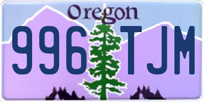 OR license plate 996TJM