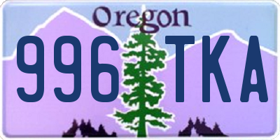 OR license plate 996TKA