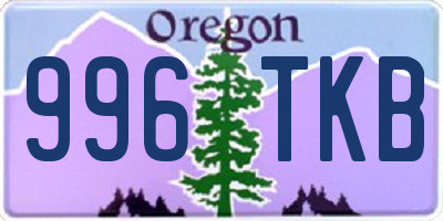 OR license plate 996TKB