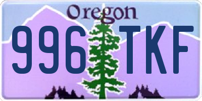 OR license plate 996TKF