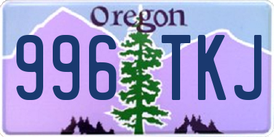 OR license plate 996TKJ