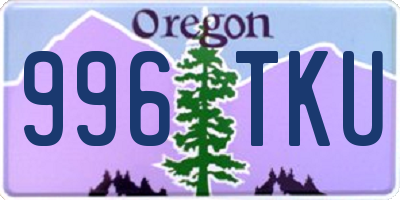 OR license plate 996TKU