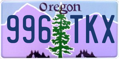 OR license plate 996TKX