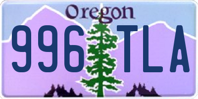 OR license plate 996TLA