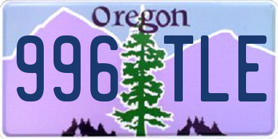 OR license plate 996TLE