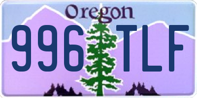 OR license plate 996TLF