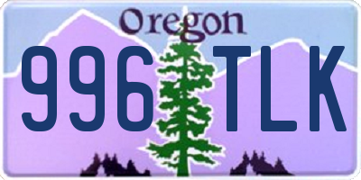 OR license plate 996TLK