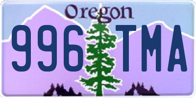 OR license plate 996TMA