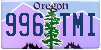 OR license plate 996TMI