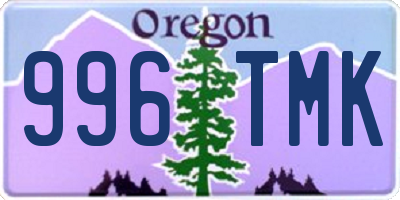 OR license plate 996TMK