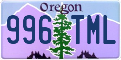 OR license plate 996TML