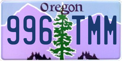 OR license plate 996TMM