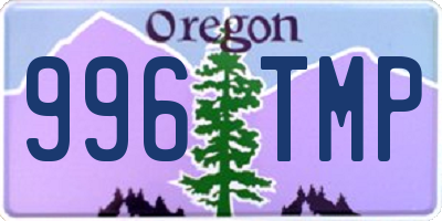 OR license plate 996TMP